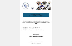 Entraînements Samedi 07 mars