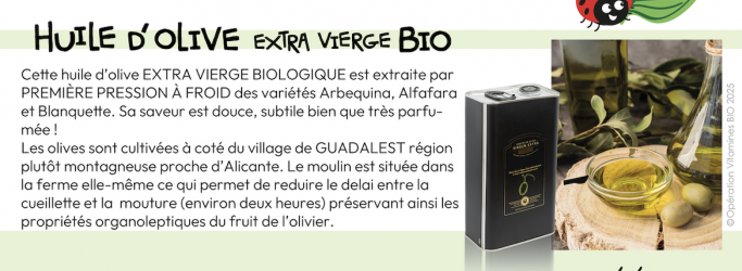 HUILE d'OLIVES BIO