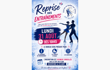 Reprise des Entraînements le 31 août dès 16h45